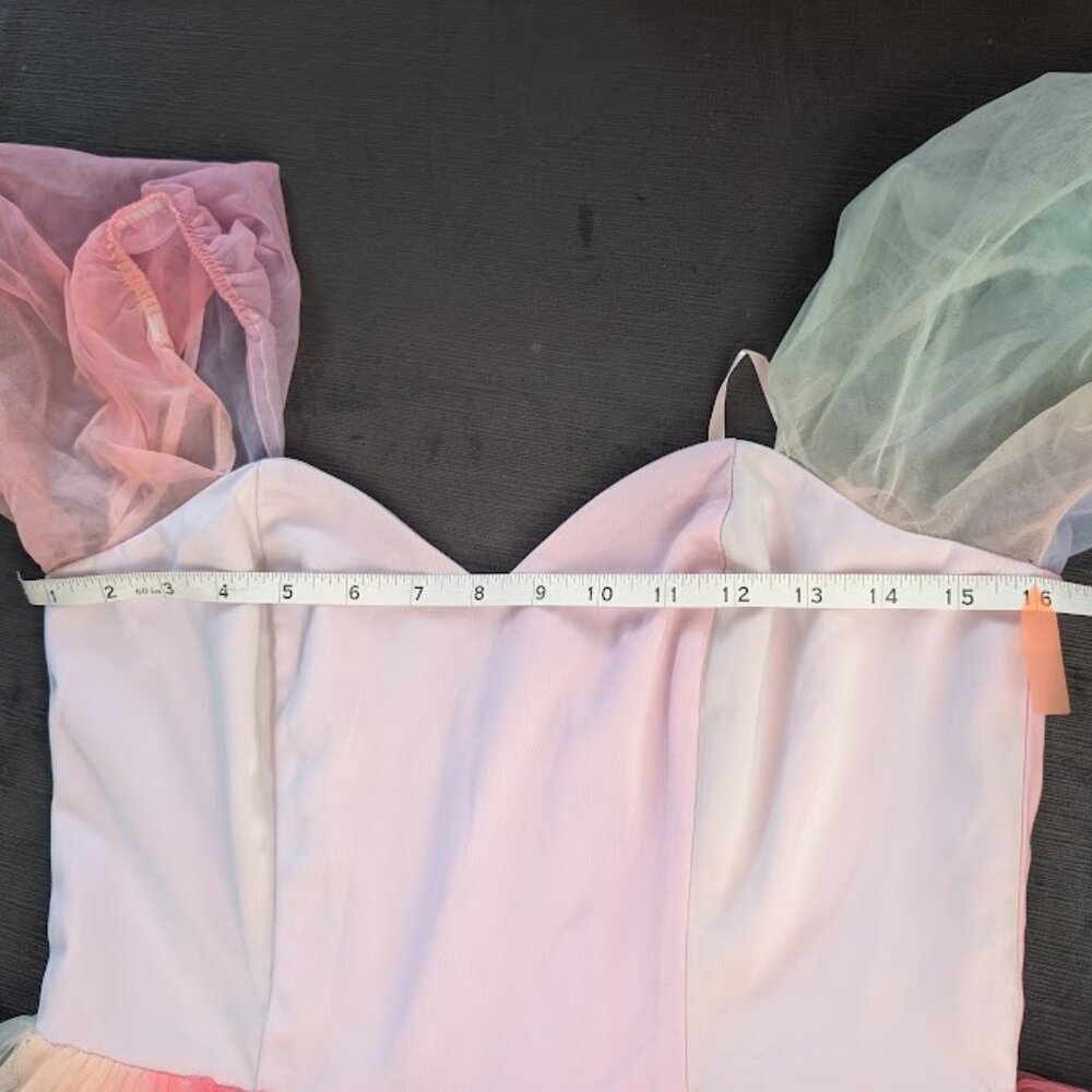 Fairy Collectif Skylar Pastel Rainbow Puff Sleeve Babydoll Swing Dress Small - Picture 13 of 14